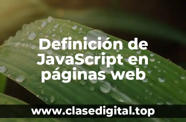 Definición de JavaScript en páginas web