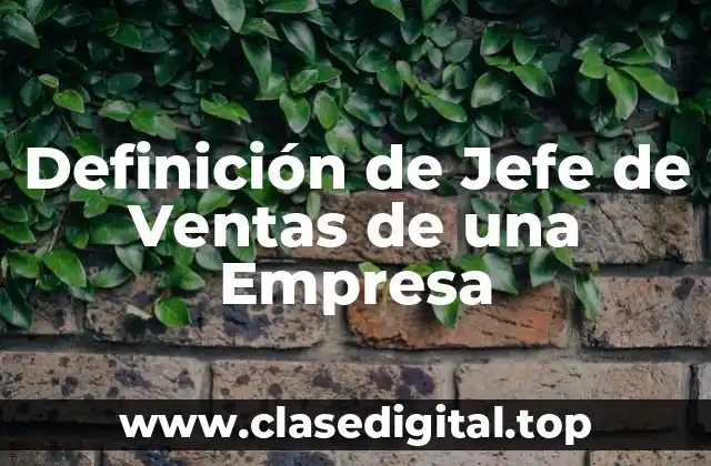 Definición de Jefe de Ventas de una Empresa