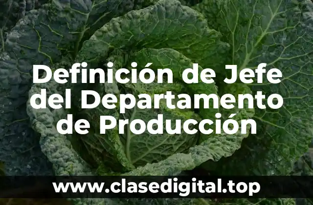 Definición de Jefe del Departamento de Producción