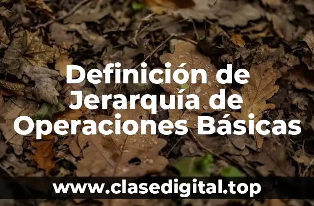 Definición de Jerarquía de Operaciones Básicas
