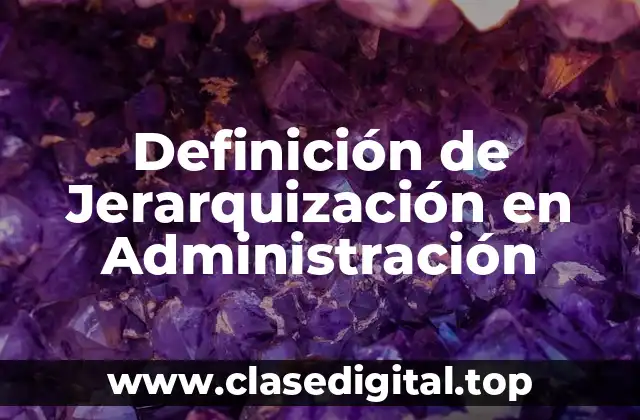 Definición de Jerarquización en Administración