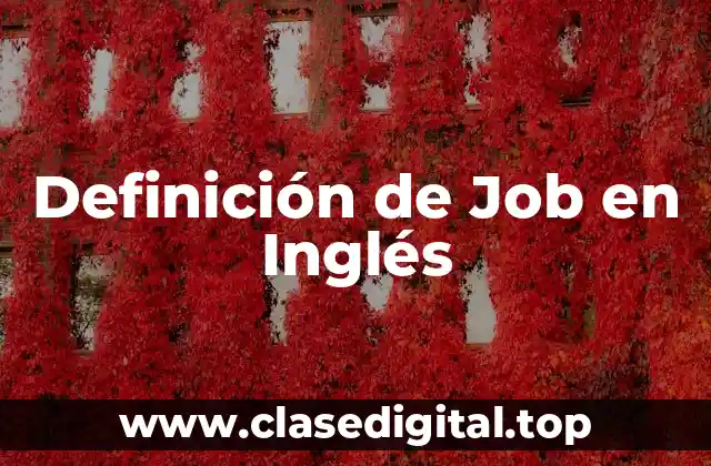 Definición de Job en Inglés