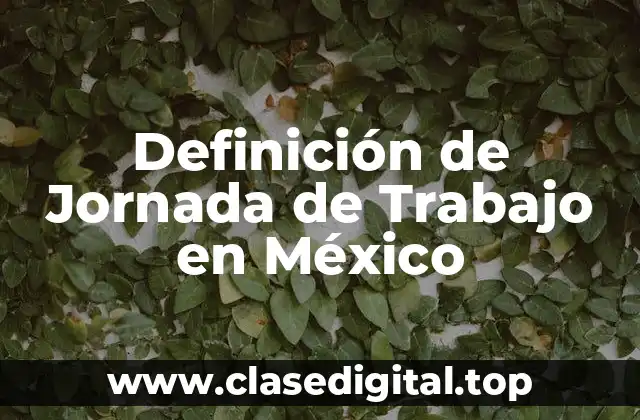 Definición de Jornada de Trabajo en México