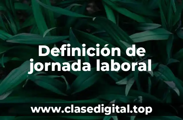 Definición de jornada laboral