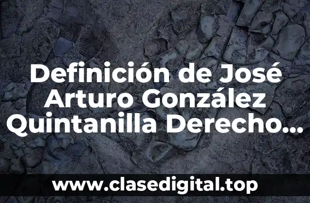 Definición de José Arturo González Quintanilla Derecho Penal