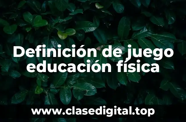 Definición de juego educación física
