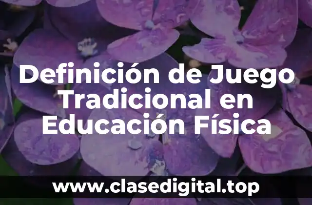 Definición de Juego Tradicional en Educación Física