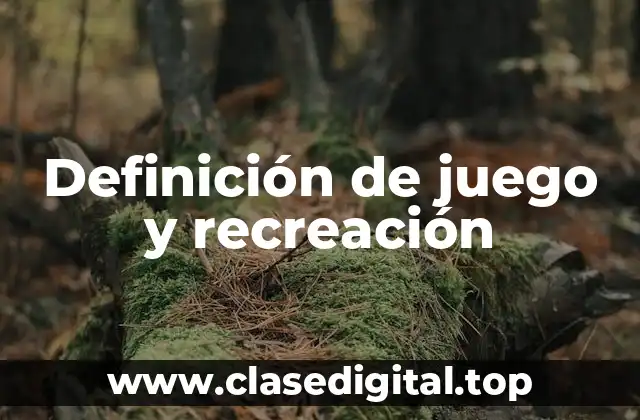 Definición de juego y recreación
