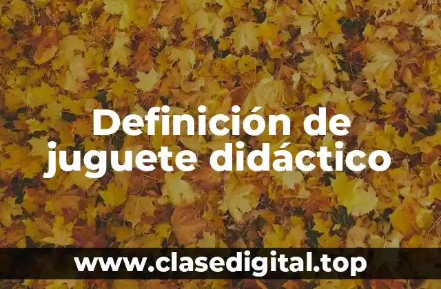 Definición de juguete didáctico