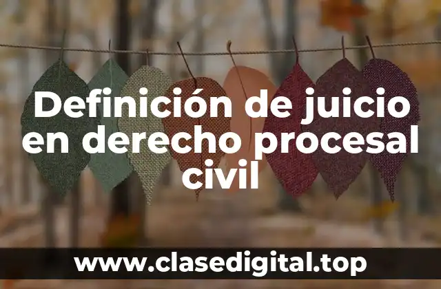 Definición de juicio en derecho procesal civil