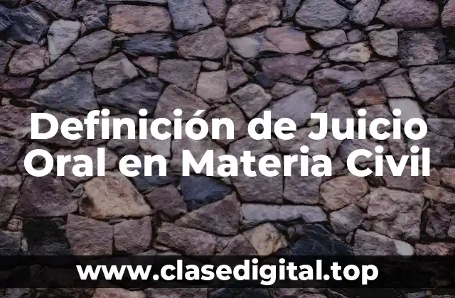 Definición de Juicio Oral en Materia Civil