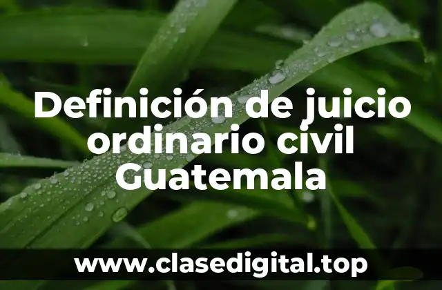 Definición de juicio ordinario civil Guatemala