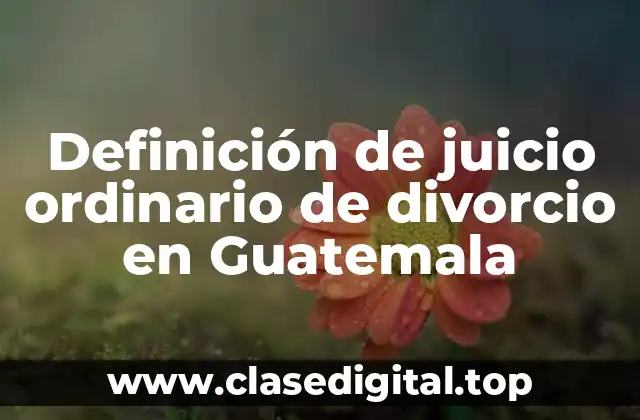Definición de juicio ordinario de divorcio en Guatemala