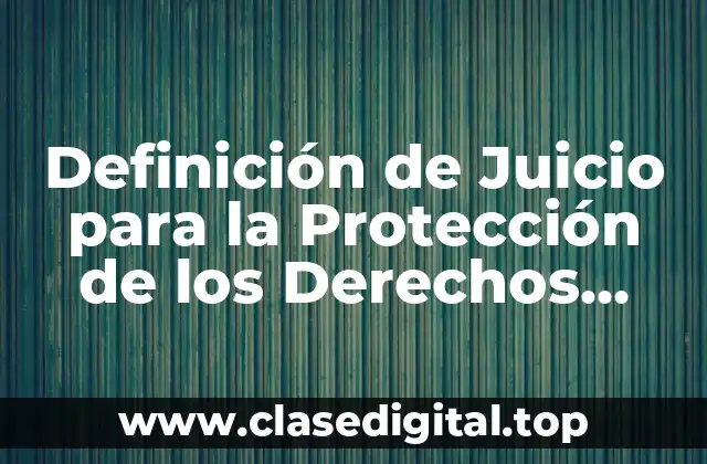 Definición de Juicio para la Protección de los Derechos Político