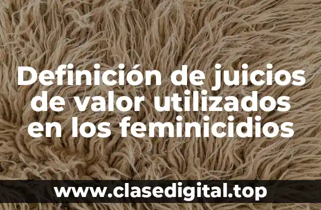 Definición de juicios de valor utilizados en los feminicidios
