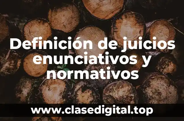 Definición de juicios enunciativos y normativos