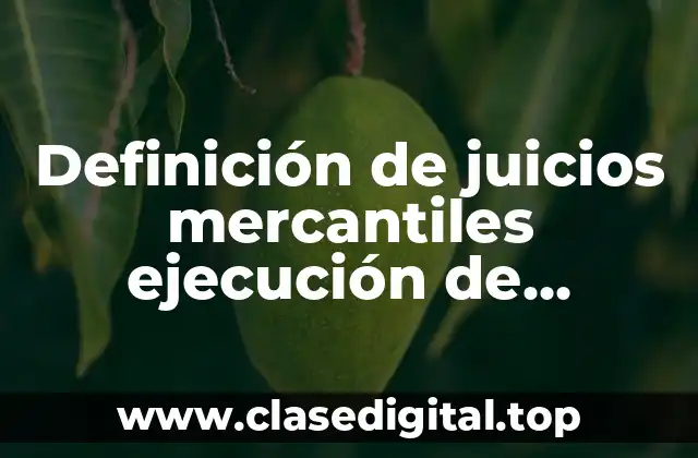 Definición de juicios mercantiles ejecución de sentencias civiles en México