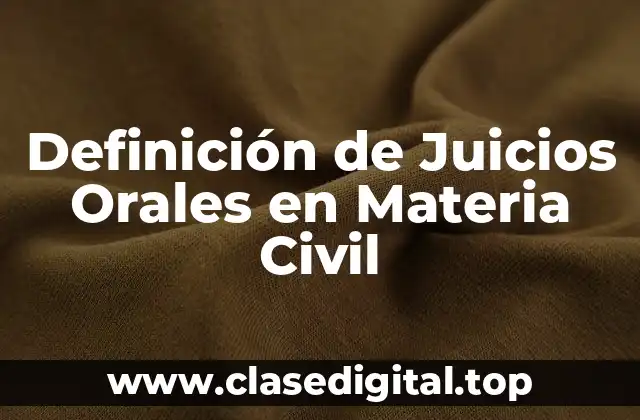 Definición Técnica de Juicio Oral en Materia Civil