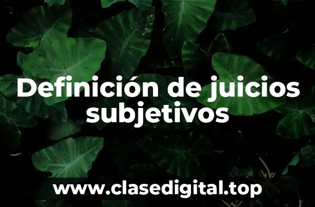 Ejemplos de juicios subjetivos