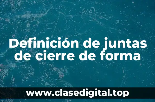 Definición de juntas de cierre de forma