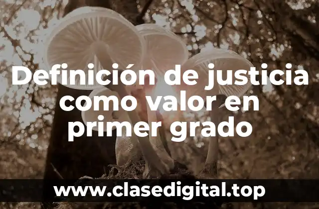 Definición de justicia como valor en primer grado
