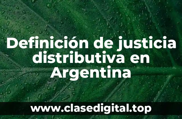 Definición de justicia distributiva en Argentina