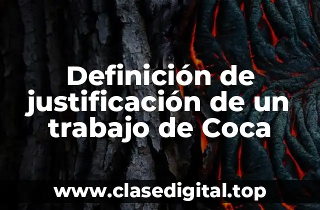 Definición de justificación de un trabajo de Coca