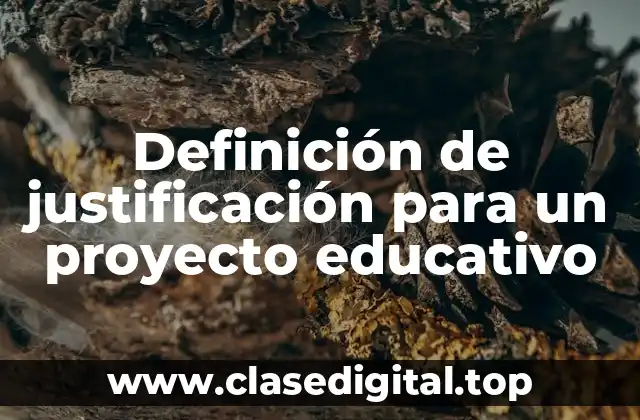 Definición de justificación para un proyecto educativo