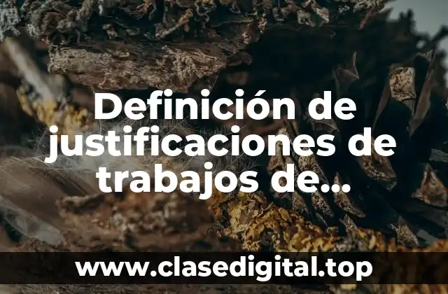 Definición de justificaciones de trabajos de investigación de adicciones