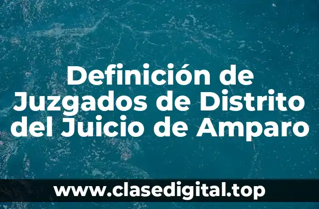 Definición de Juzgados de Distrito del Juicio de Amparo