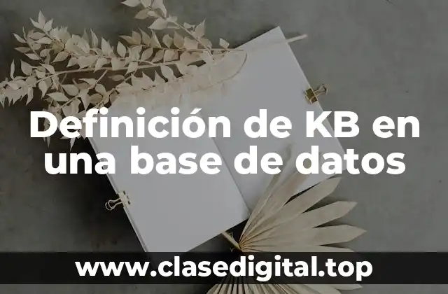 Definición de KB en una base de datos