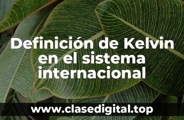 Definición técnica de Kelvin
