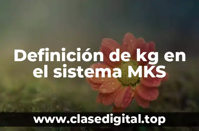 Definición de kg en el sistema MKS