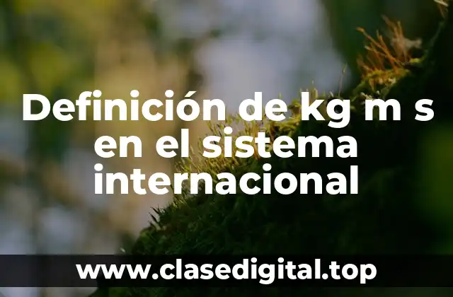 Definición técnica de kg m s en el sistema internacional