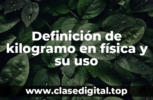 Definición de kilogramo en física y su uso
