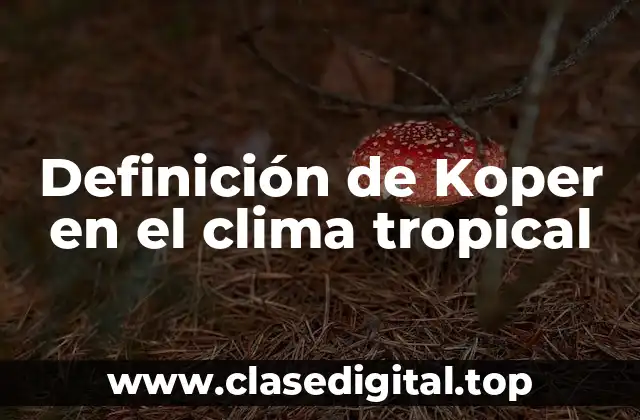 Definición de Koper en el clima tropical
