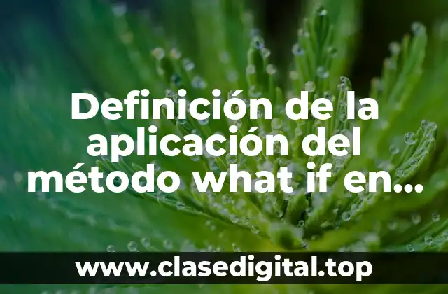 Ejemplos de la aplicación del método what if en empresas