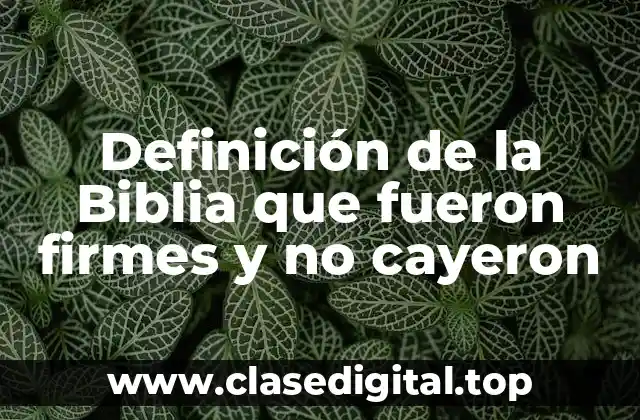 Definición de la Biblia que fueron firmes y no cayeron