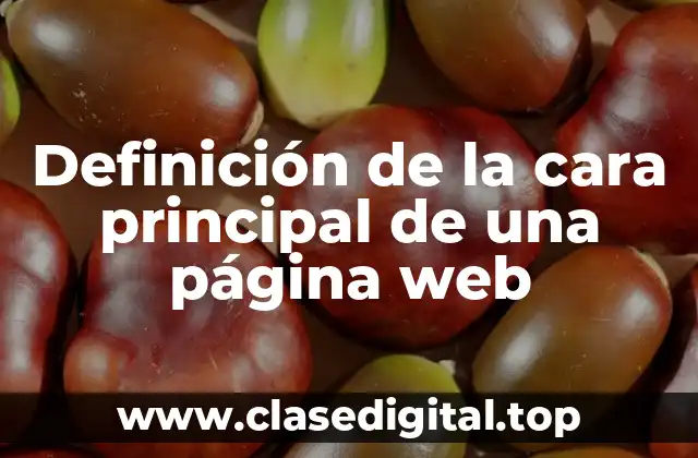 Definición de la cara principal de una página web