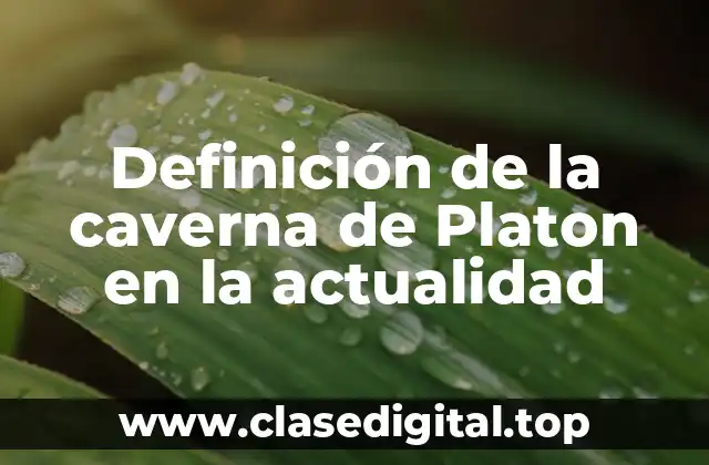 Definición de la caverna de Platon en la actualidad