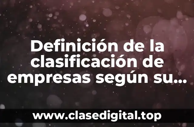 Definición de la clasificación de empresas según su forma jurídica