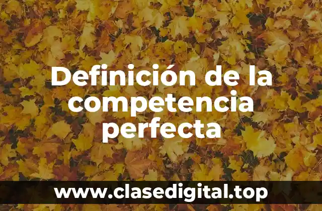 Definición de la competencia perfecta