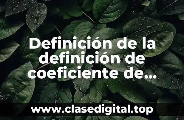 Definición de la definición de coeficiente de ocupación del suelo