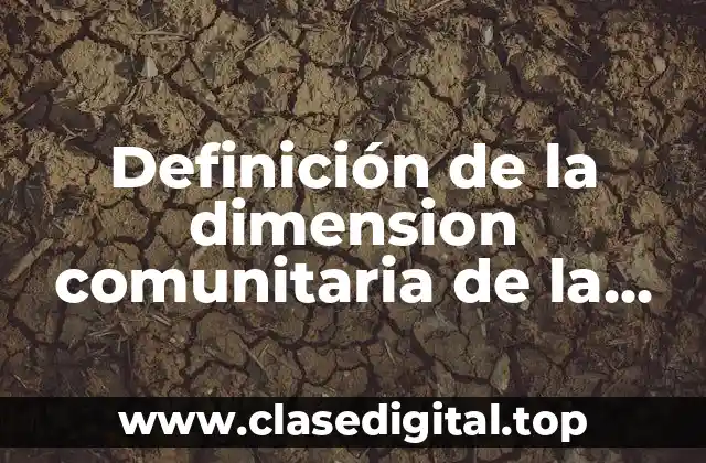 Definición de la dimension comunitaria de la gestión escolar