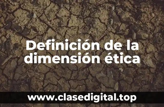 Definición de la dimensión ética
