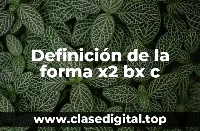 Definición de la forma x2 bx c