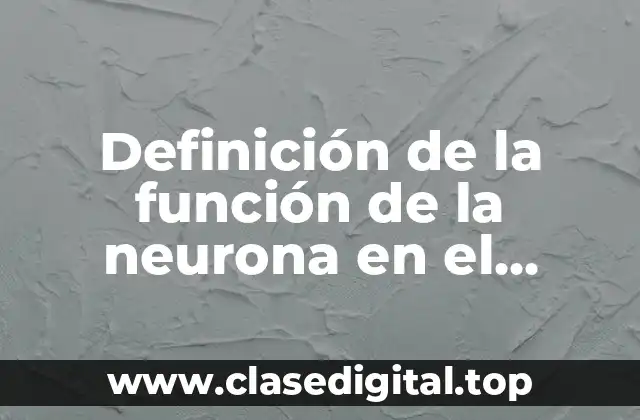 Definición de la función de la neurona en el aprendizaje