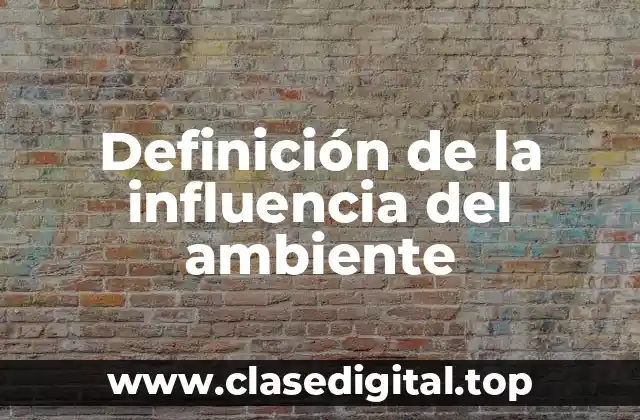Definición de la influencia del ambiente