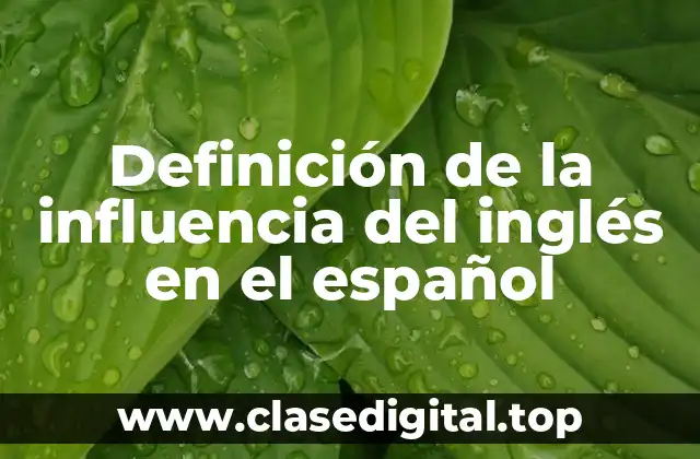 Definición de la influencia del inglés en el español
