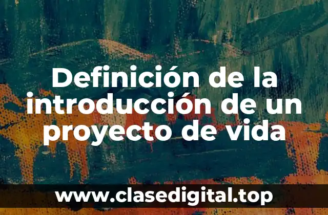 Definición de la introducción de un proyecto de vida